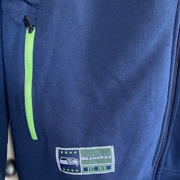 Men's Navy Blue Zip-Up Sweater - Picture 4 of 4